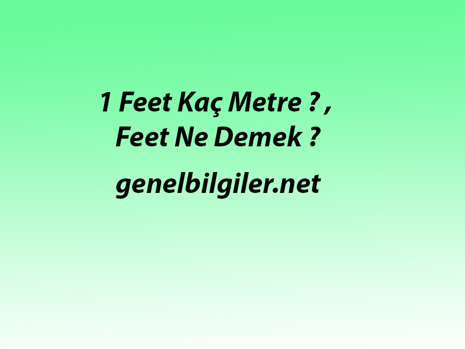 1 Feet Kaç Metre ? , Feet Ne Demek ?
